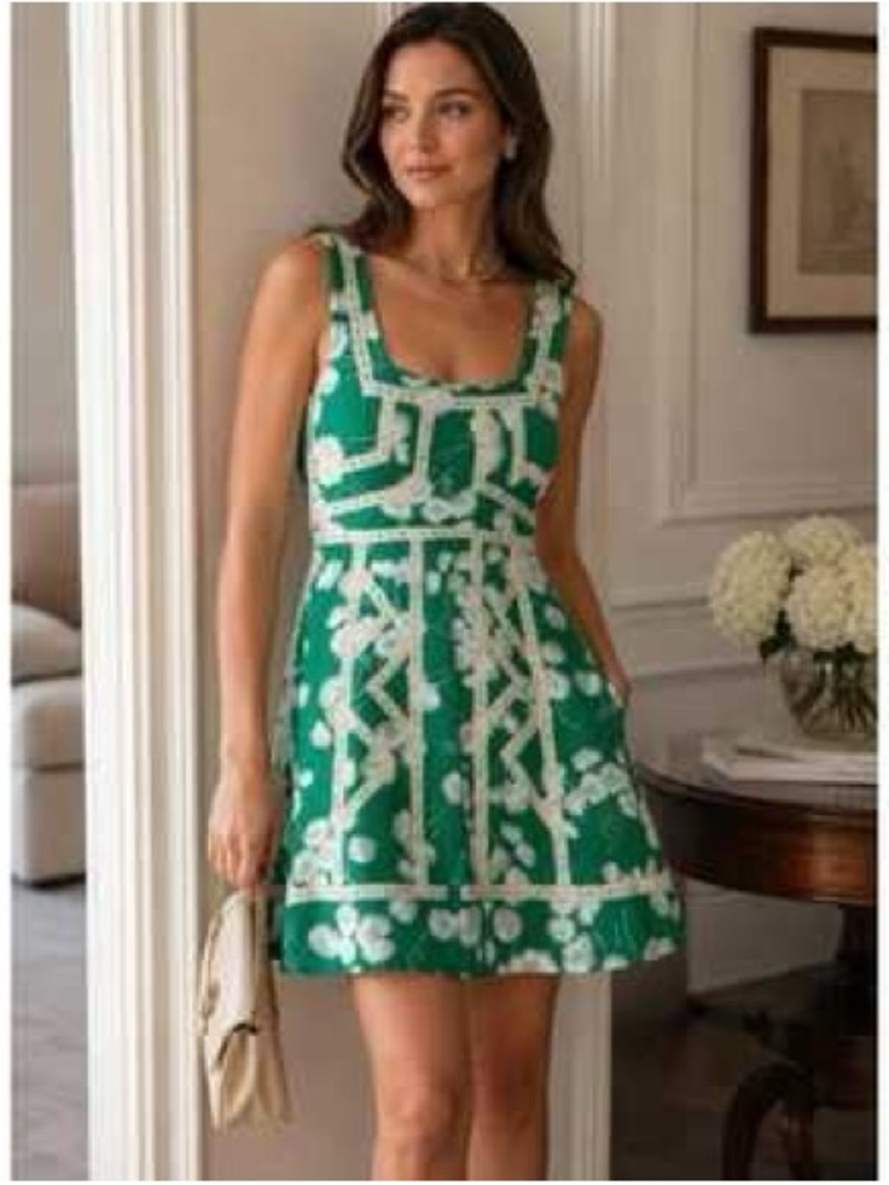 NWT Anthropologie Maeve Emma Dress Green Floral size 6